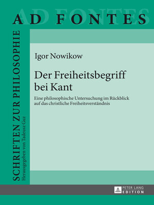 cover image of Der Freiheitsbegriff bei Kant